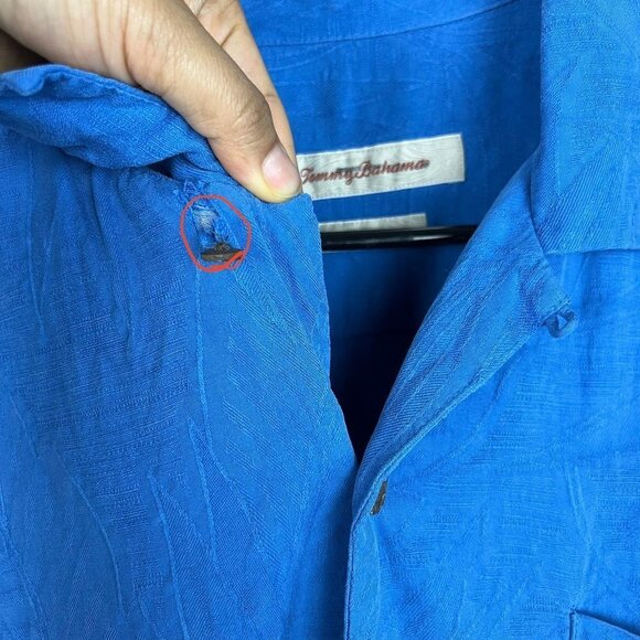 TOMMY BAHAMA Men's Original Fit 100% Silk Hawaiian Button Down Shirt Size L - Picture 6 of 10